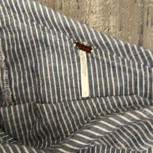 Free People Get Down Blue Striped One Shoulder Crop Top - Picture 6 of 8